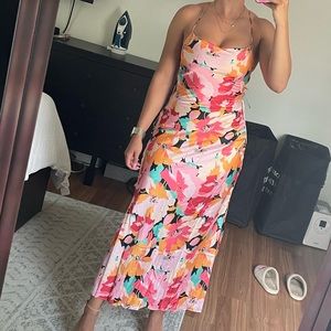 Petal and Pup POSSE MIDI SLIP DRESS - PINK FLORAL